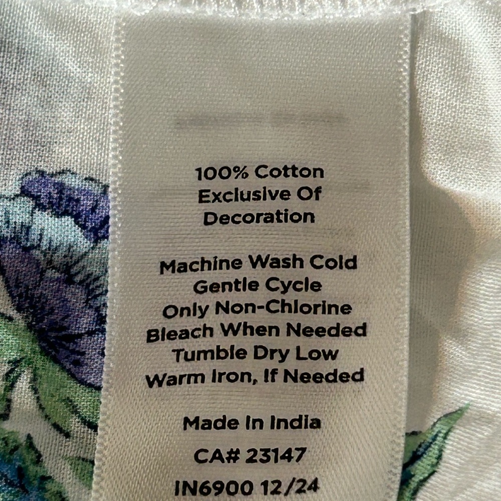 Talbots White Blouse with Blue Floral Design - Picture 8 of 11